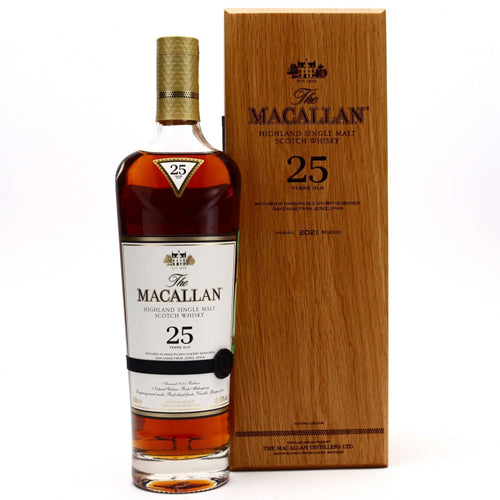 Macallan 25 Year Old Sherry Single Malt Oak Scotch Whiskey – 750ML