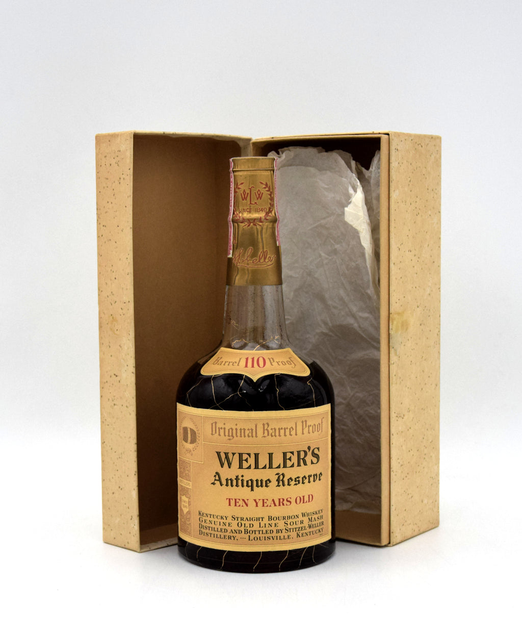 Weller’s Antique Reserve Original Barrel 110 Proof 10 Year Bourbon (1972 Release)