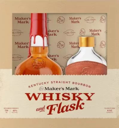 Maker’s Mark Bourbon gift set with flask 750ml