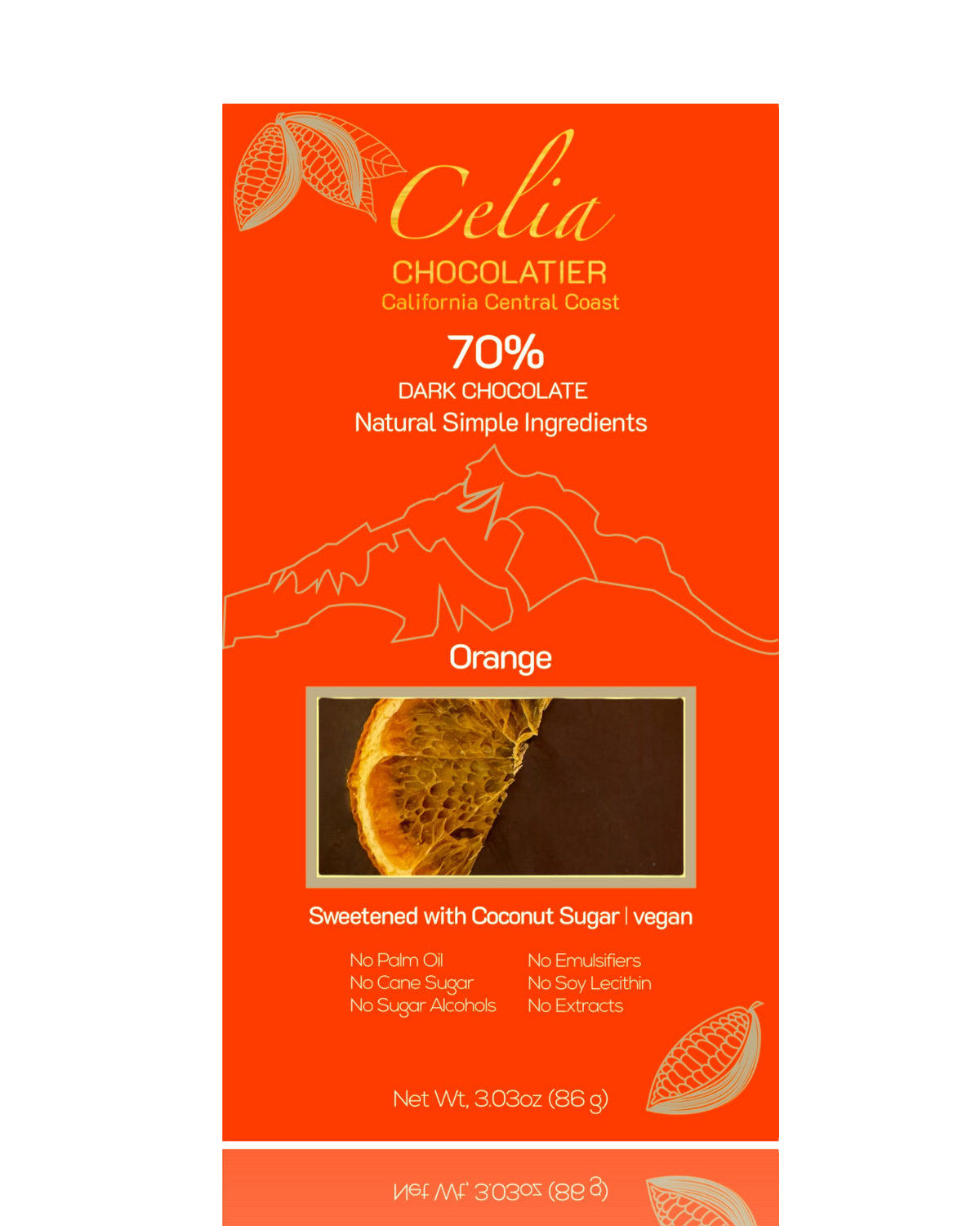 Celia Chocolatier Orange Dark Chocolate Vegan