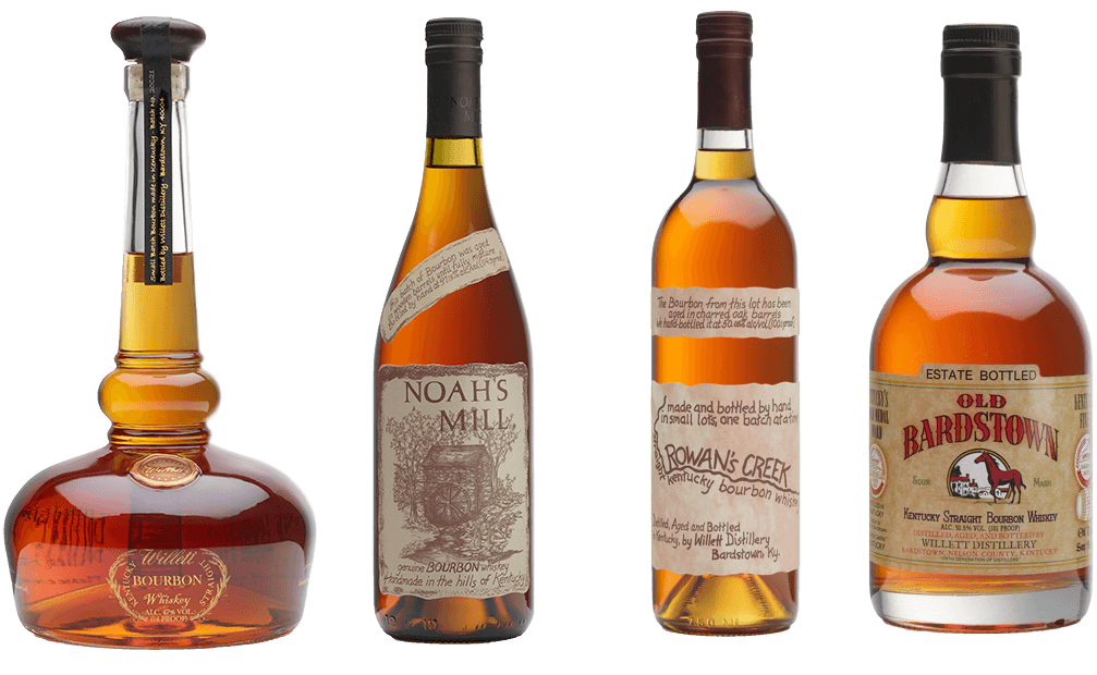 Willett Distillery Noah’s Mill & Rowan’s Creek & Willett Pot Still Reserve Small Batch & Old Bardstown Estate Bottled Kentucky Bourbon Whiskey Bundle